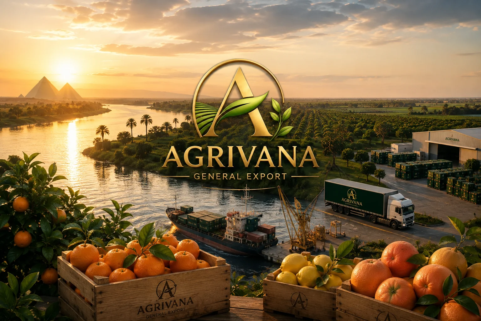 Egyptian agricultural farm landscape and cultivation